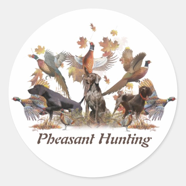 Pheasant Hunting   Classic Round Sticker (Front)
