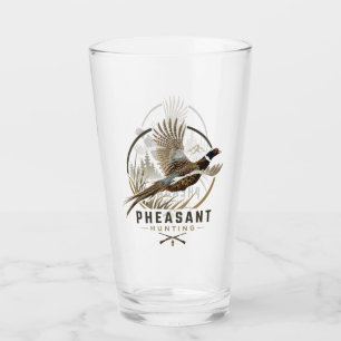 Pheasant Hunting Logo Glass