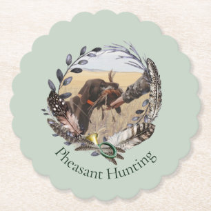 Pheasant Hunting Paper Coaster