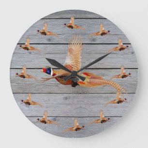 Pheasant Hunting Wall Décor  Large Clock