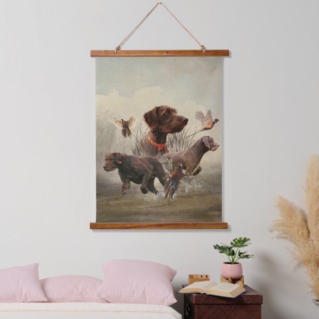 Pheasant Hunting with a Pudelpointers Hanging Tapestry (Bedroom)