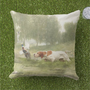 Pheasant Hunting with Pointer       Cushion