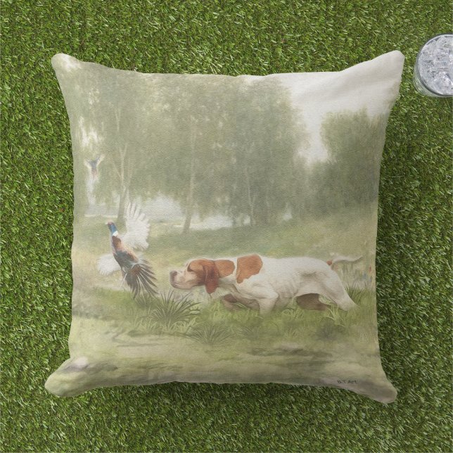 Pheasant Hunting with Pointer       Cushion (Grass)