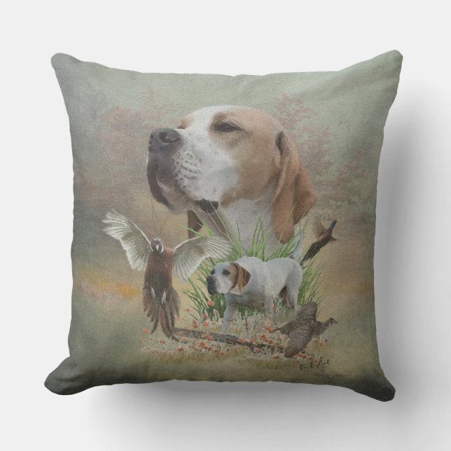 Pheasant Hunting with Pointers, Art  Cushion (Front)