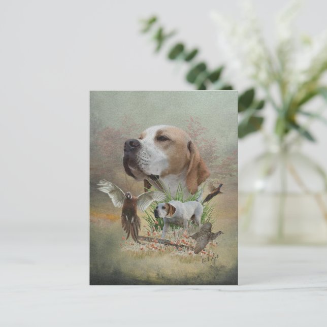 Pheasant Hunting with Pointers, Art     Postcard (Standing Front)