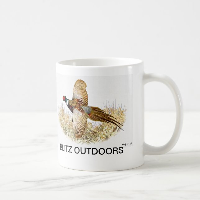 "Pheasant in Flight" Coffee Mug by Blitz Outdoors (Right)