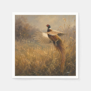 Pheasant in Golden Flight Napkin