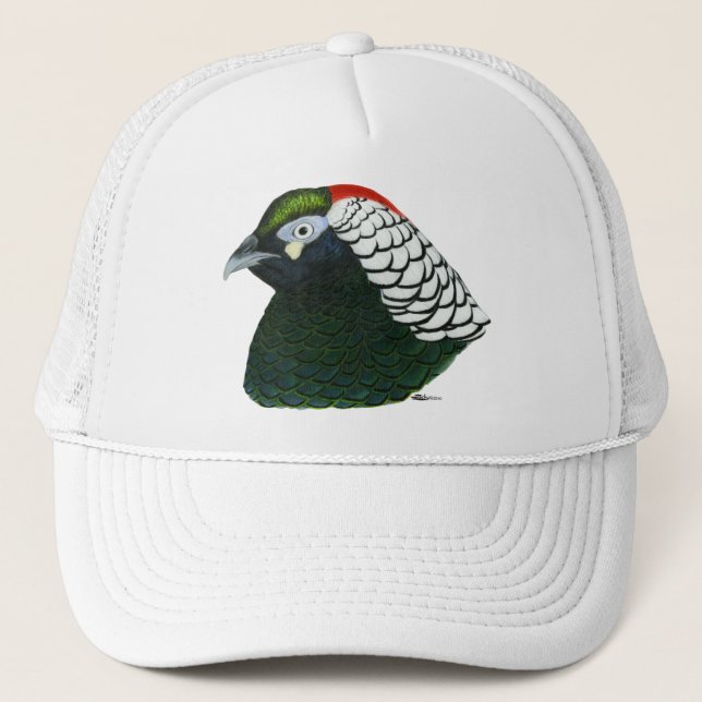 Pheasant:  Lady Amherst Rooster Trucker Hat (Front)