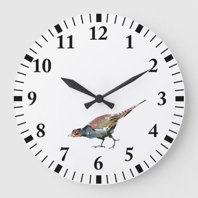 Pheasant Large Clock (Front)