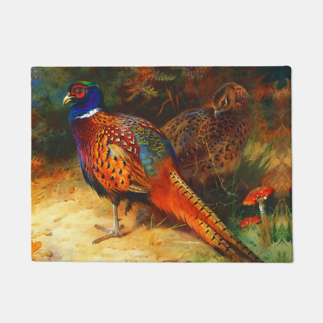 Pheasant Pair 18" x 24" Door Mat (Front)