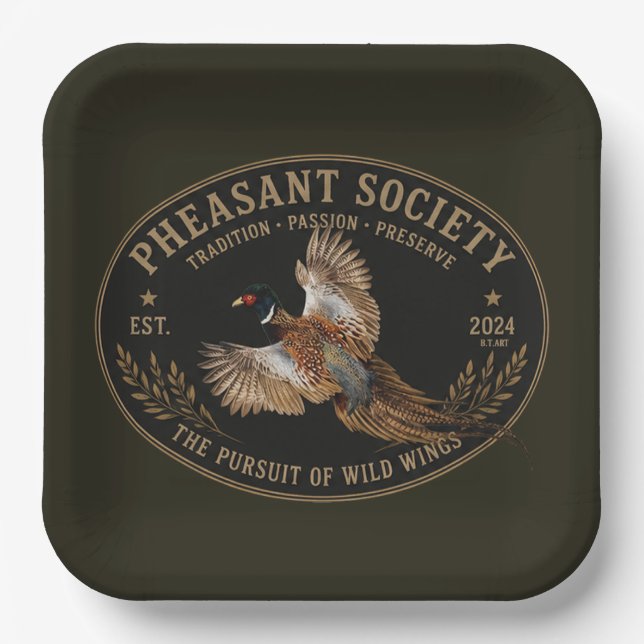 Pheasant  paper plate (Front)