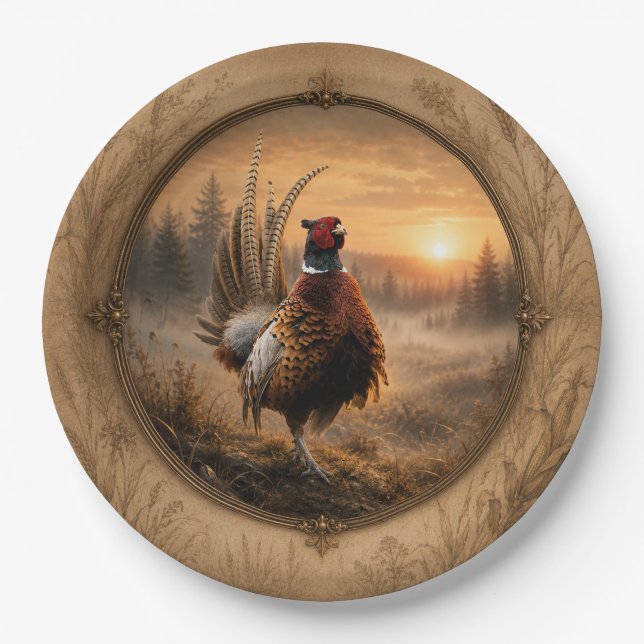 Pheasant  paper plate (Front)