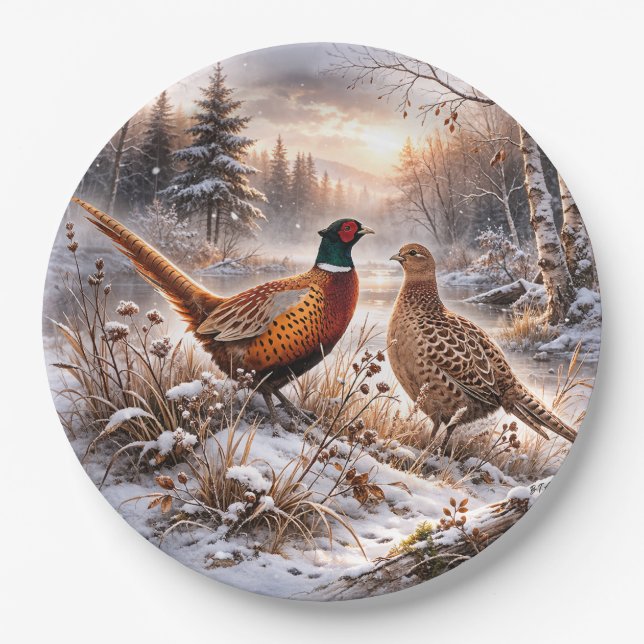 Pheasant  paper plate (Front)