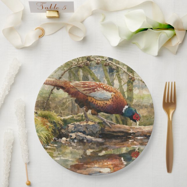 Pheasant  paper plate (Wedding)