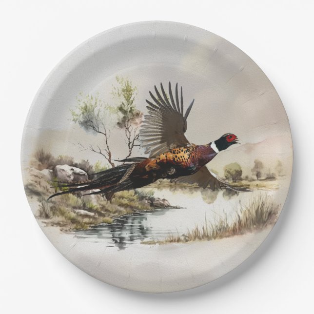 Pheasant   paper plate (Front)