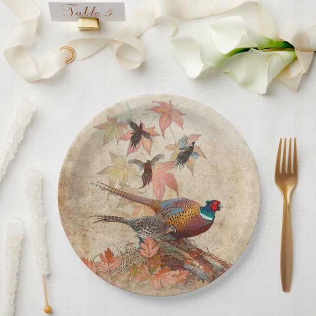 Pheasant  paper plates (Wedding)