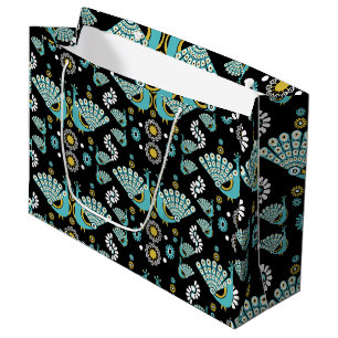Pheasant Peacock Art Large Gift Bag