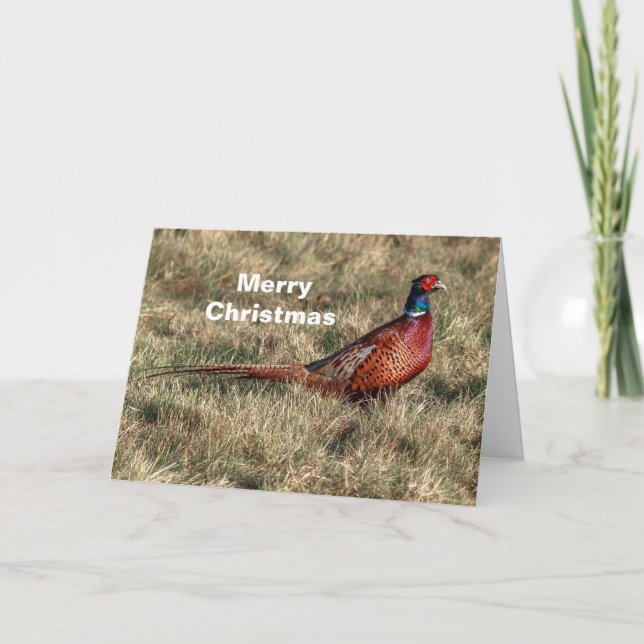 Pheasant Photo Christmas Holiday Card (Front)