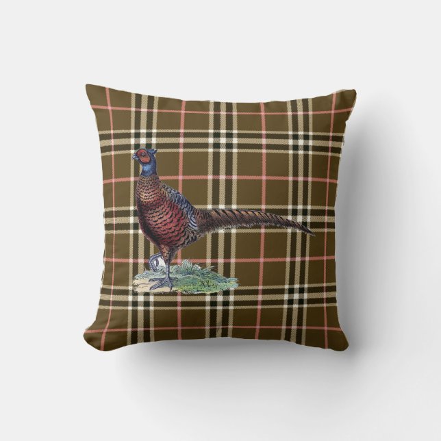 Pheasant Plaid Cushion (Front)