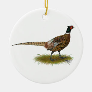 Pheasant Rooster Ceramic Tree Decoration
