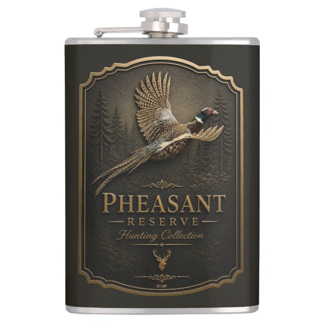 Pheasant, Royal Hunting Hip Flask (Front)
