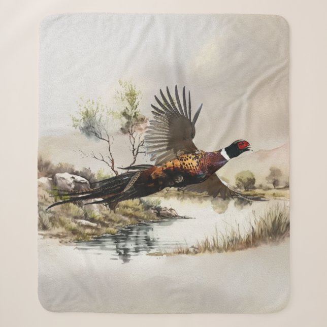 Pheasant   sherpa blanket (Front)