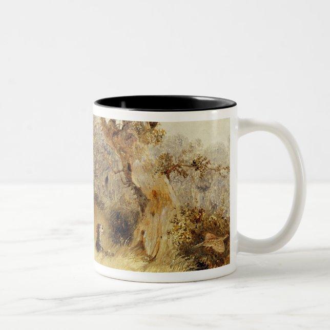 Pheasant Shooting (oil on canvas) 2 Two-Tone Coffee Mug (Right)