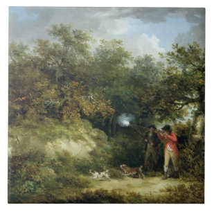Pheasant Shooting (oil on canvas) 3 Ceramic Tile