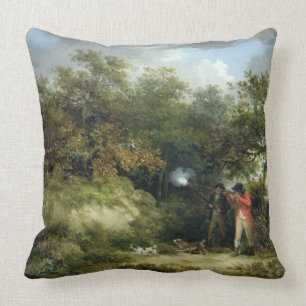 Pheasant Shooting (oil on canvas) 3 Cushion