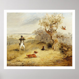 Pheasant Shooting (oil on canvas) 3 Poster