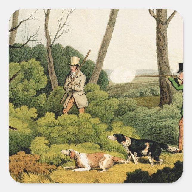 'Pheasant Shooting', pub. by Thomas McLean, 1820 ( Square Sticker (Front)