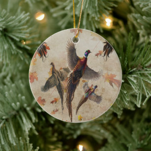 Pheasant tapestry poster acrylic print triptych k ceramic ornament