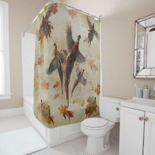 Pheasant tapestry poster acrylic print triptych k shower curtain