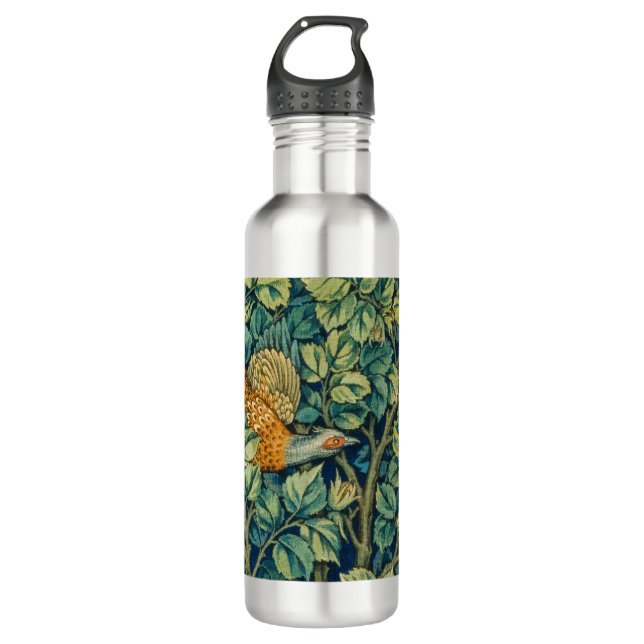 Pheasant Tapestry - William Morris 710 Ml Water Bottle (Front)