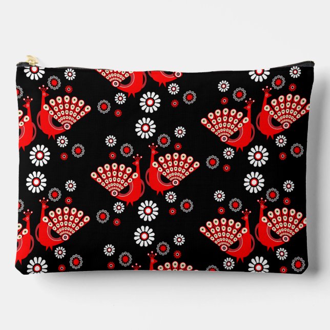  Pheasants Peacock Art Accessory Pouch (Front)