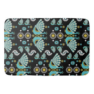 Pheasants Peacock Art Bath Mat