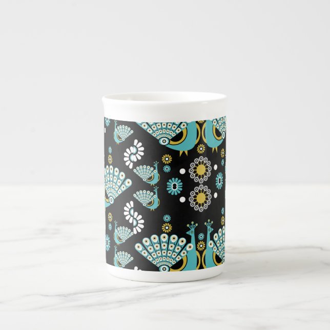  Pheasants Peacock Art Bone China Mug (Front)