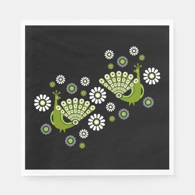  Pheasants Peacock Art Napkin (Front)