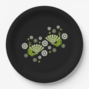 Pheasants Peacock Art Paper Plate
