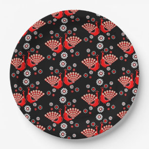 Pheasants Peacock Art Paper Plate