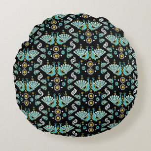 Pheasants Peacock Art Round Cushion