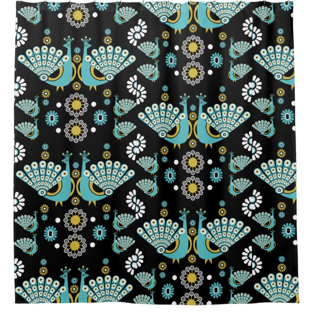  Pheasants Peacock Art Shower Curtain (Front)