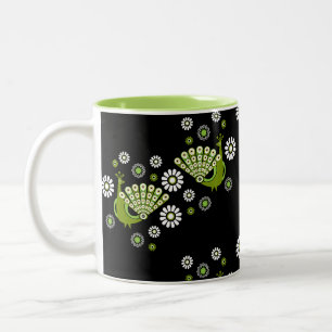 Pheasants Peacock Art Two-Tone Coffee Mug