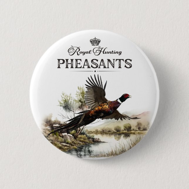 Pheasants, Royal Hunting 6 Cm Round Badge (Front)