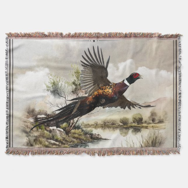 Pheasants, Royal Hunting Art  Throw Blanket (Front)