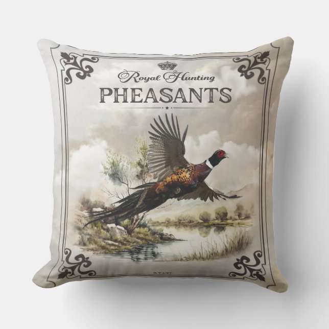 Pheasants, Royal Hunting Cushion (Front)