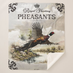 Pheasants, Royal Hunting Sherpa Blanket