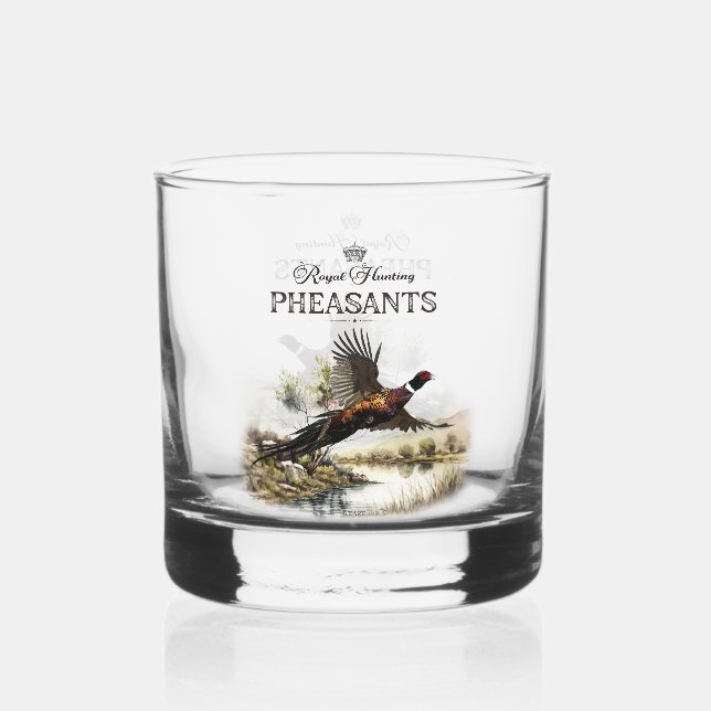 Pheasants, Royal Hunting Whiskey Glass (Front)
