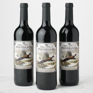 Pheasants, Royal Hunting Wine Label