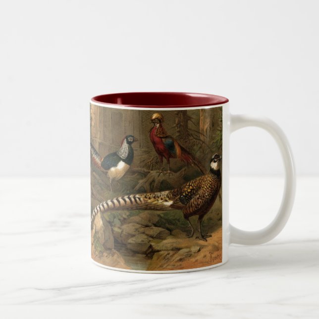Pheasants Two-toned Ceramic Mug (Right)